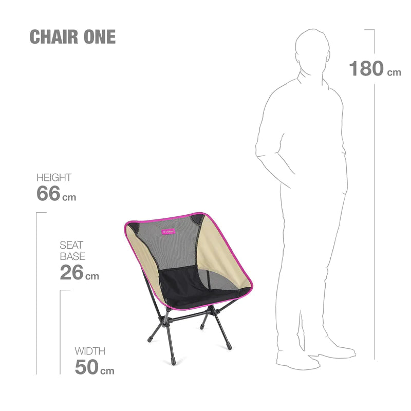 Helinox Chair One - Black/Khaki/Purple with Blk Frame - Base Camp Australia