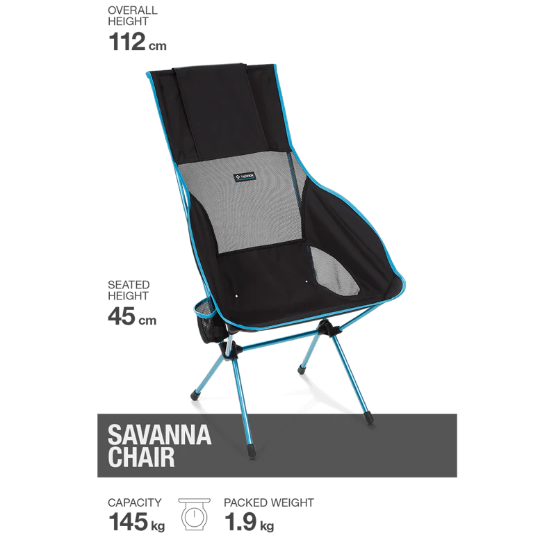 Helinox Savanna Chair - Black - Base Camp Australia