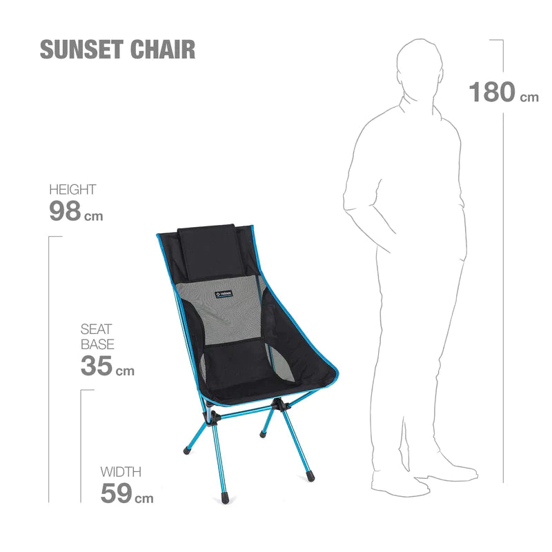 Helinox Sunset Chair Lightweight High Back Camp Chair - Black - Base Camp Australia