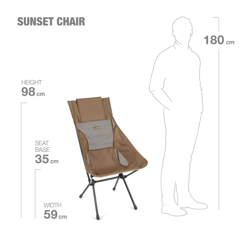 Helinox Sunset Chair Lightweight High Back Camp Chair - Coyote Tan - Base Camp Australia