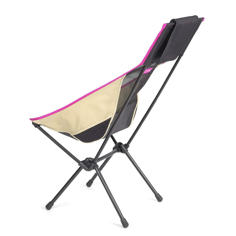 Helinox Sunset Chair Lightweight High Back Camp Chair - Black/Khaki/Purple With Black Frame - Base Camp Australia