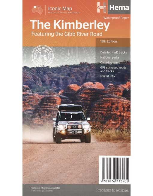 The Kimberley Map (Featuring Gibb River Road) : 15th Edition - Base Camp Australia