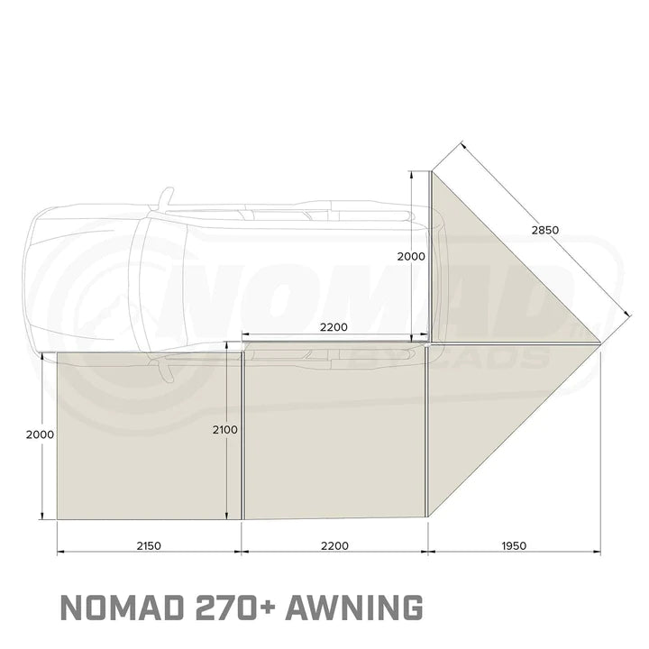 NOMAD 270+ Premium Awning - Free Standing - Base Camp Australia