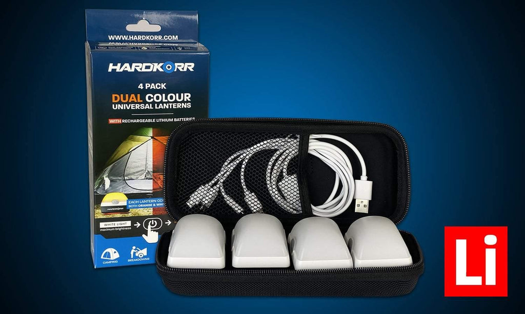 Hardkorr 4 Pack U-Lite Dual Colour LED Lantern - Base Camp Australia